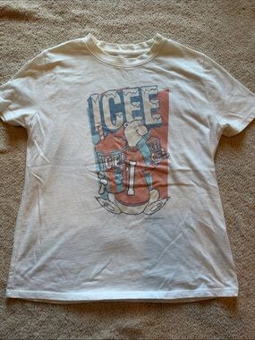 abercrombie kids White Tee with Blue and Orange ICEE Graphic